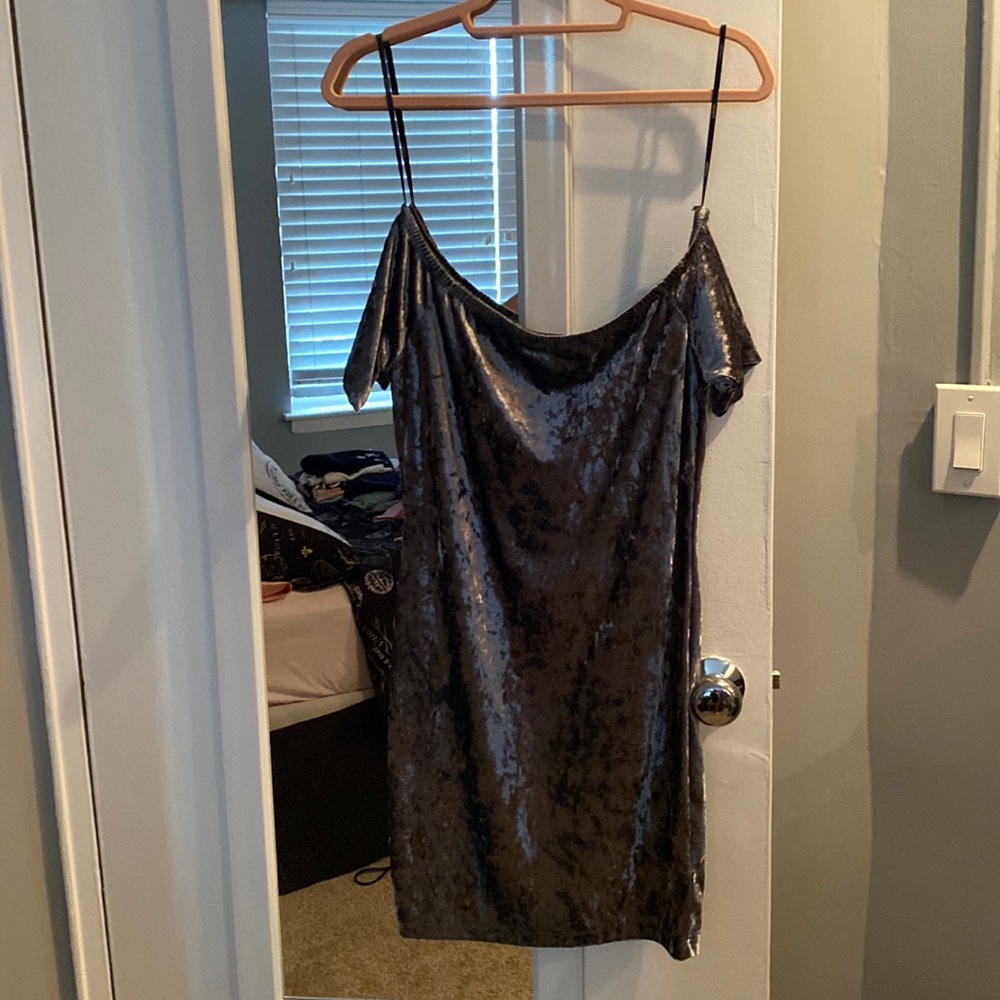 Forget 21 medium grey velvet dress